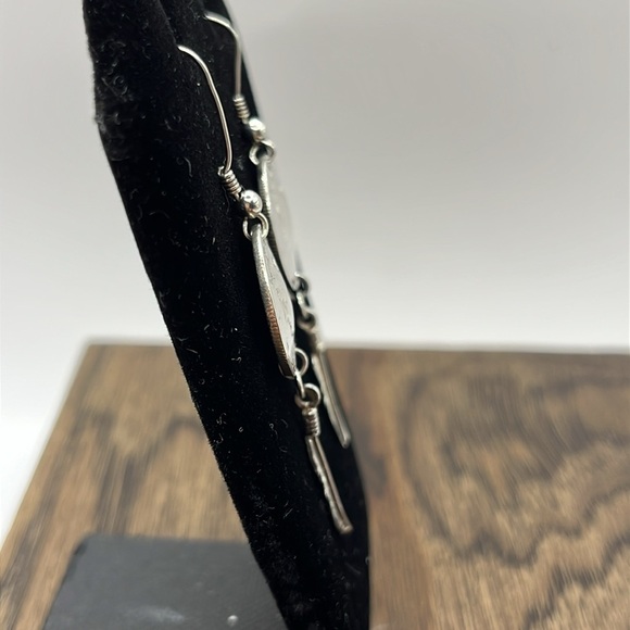 Vintage Mercury Dime Dangle Feather Earrings 1944 and 1945. Silver Mercury Dime - Picture 10 of 13